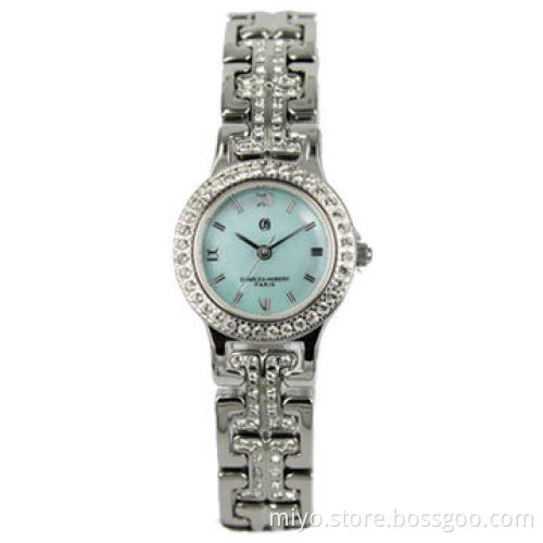 New Rhinestone Luxury Ladies' Watch in Brass Material, IPS-plated